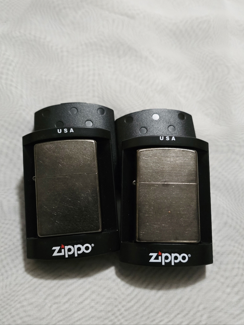 Zippo Silver Lighter 2 Pack Vintage